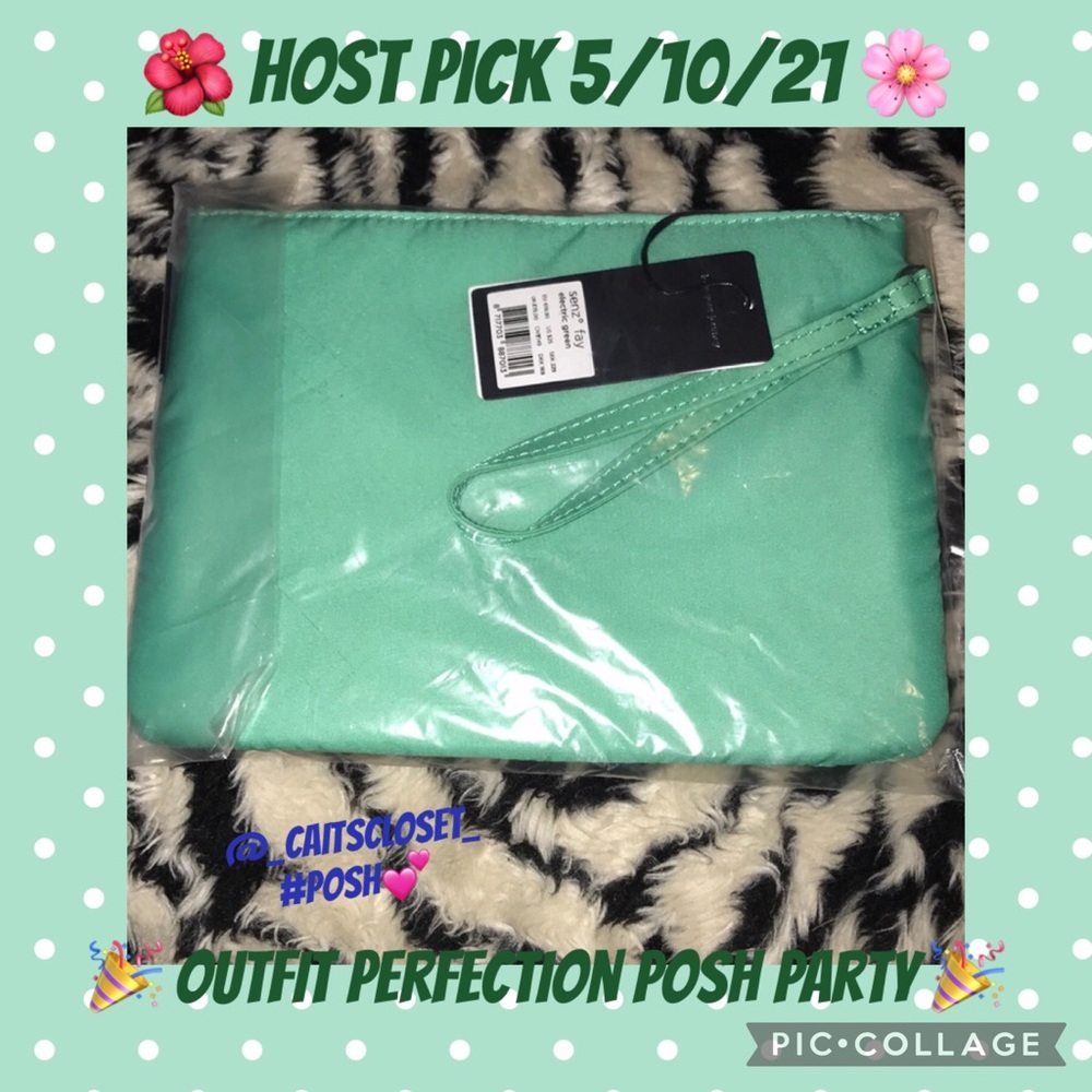 Senz Fay electric green clutch mini bag New 🍒